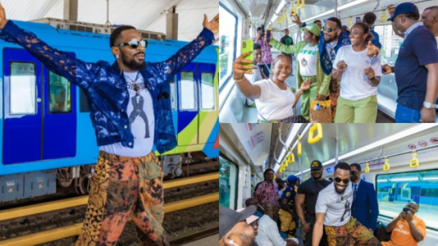 D’banj thrills commuters in Lagos train, BRT with special performance